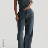 Structured Wide Leg Sweatpants - Serene