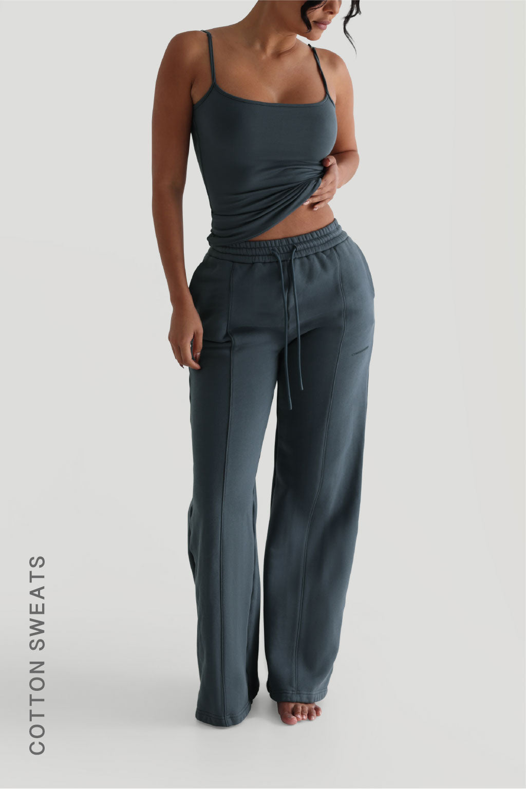 Structured Wide Leg Sweatpants - Serene