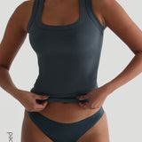 T-Shape Micro-Ribbed Tank Top - Serene