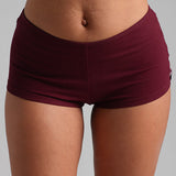 Classic Micro-Ribbed Mini Shorts - Black Cherry