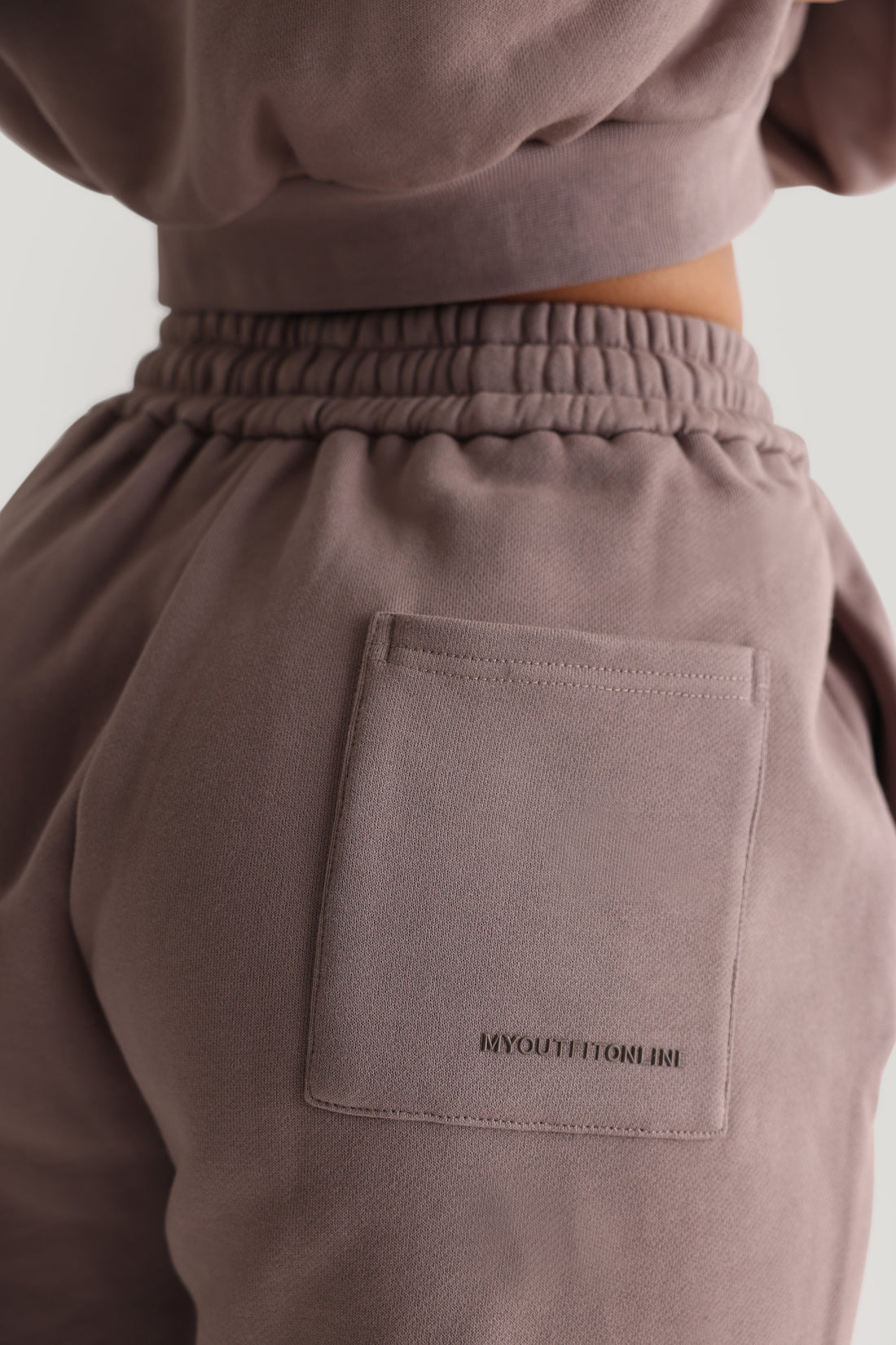 Baggy Fit Structured Sweatpants - Smokey Taupe