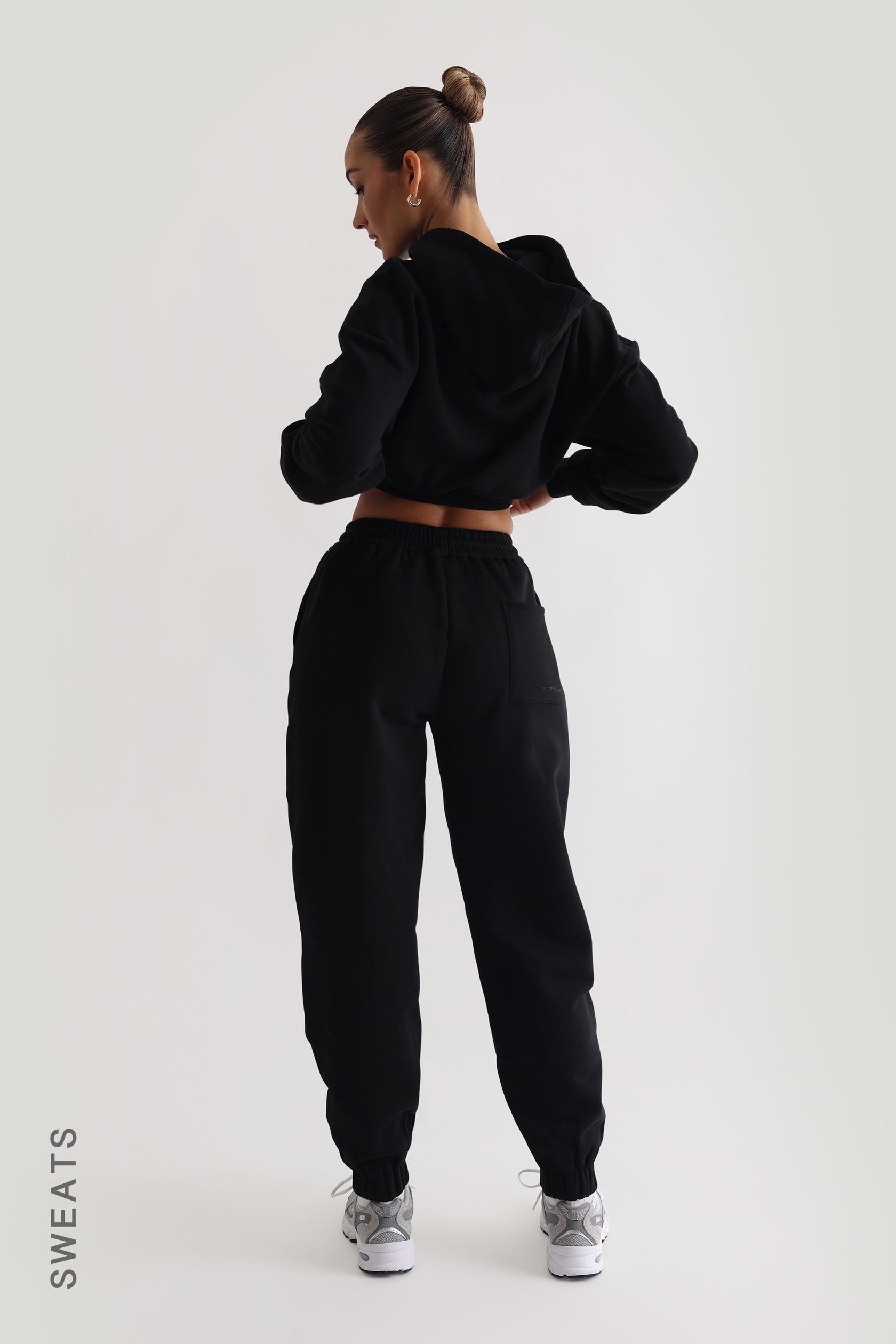 Oversized Cropped Hoodie Black My Outfit Online