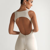 Racer Back Romper - Soft Beige