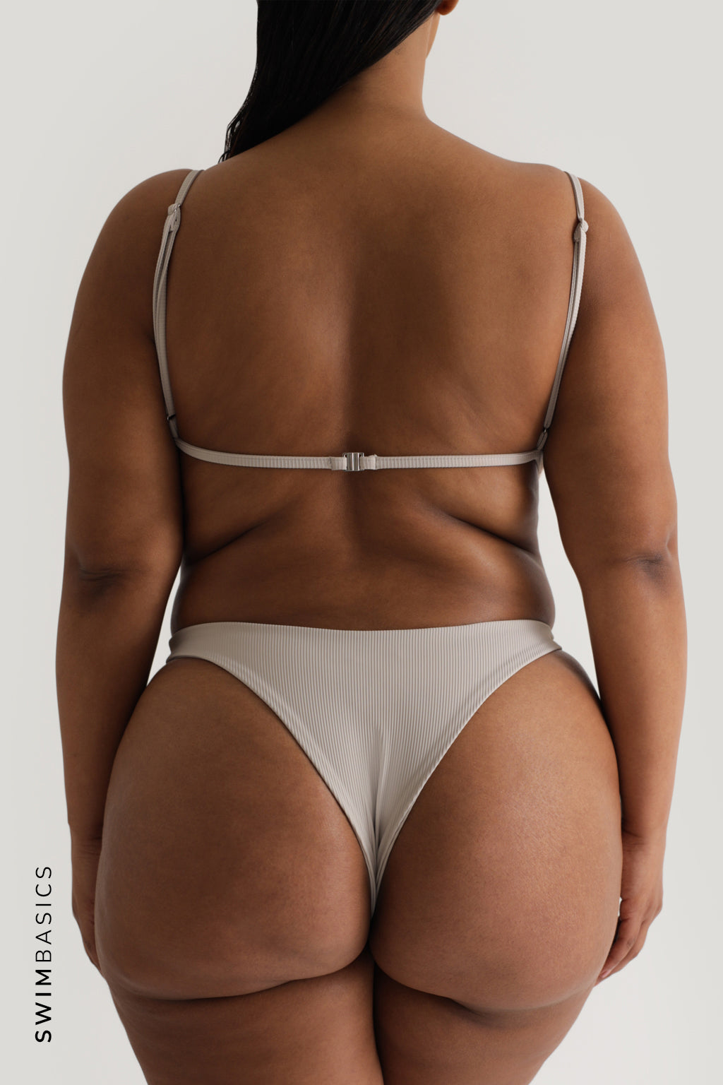 Micro Textured Bikini Top - Light Gray