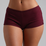 Classic Micro-Ribbed Mini Shorts - Black Cherry