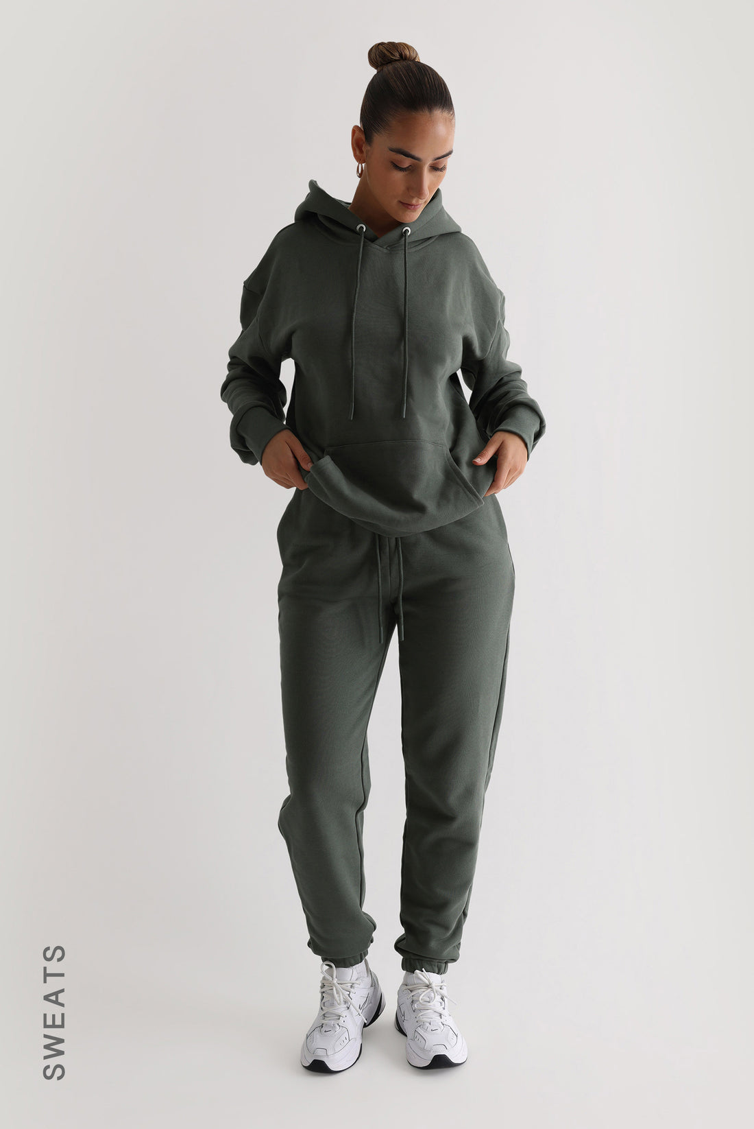Relaxed Fit Hoodie - Forest Green