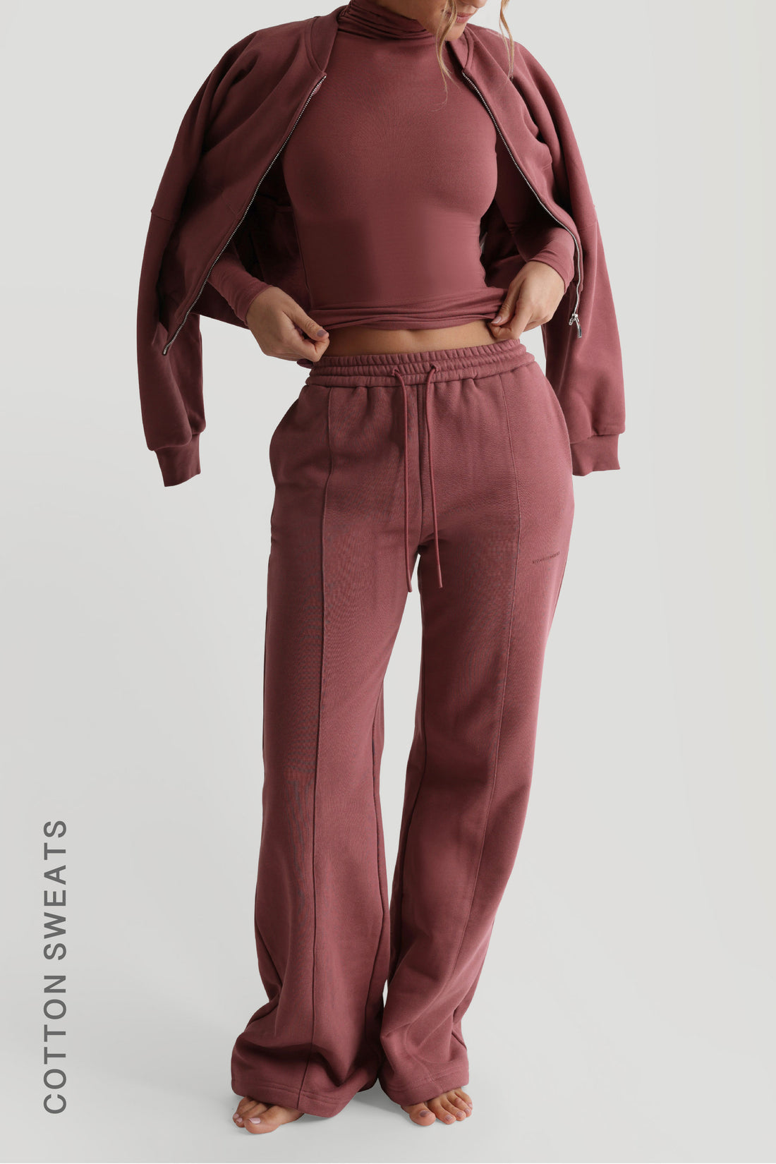 Oversized Bomber Fit Jacket - Vintage Berry