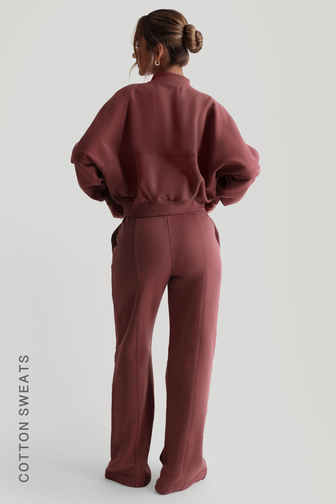 Oversized Bomber Fit Jacket - Vintage Berry