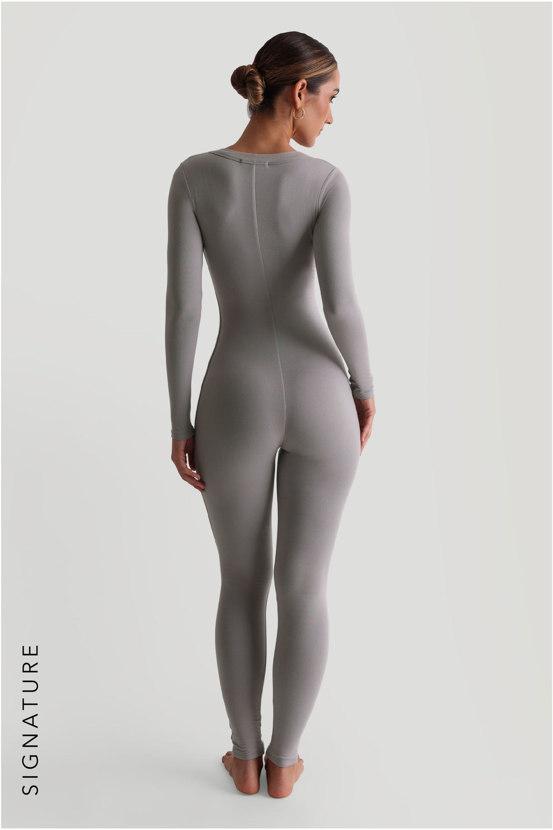 U-Shape Long Sleeve Jumpsuit - Moon