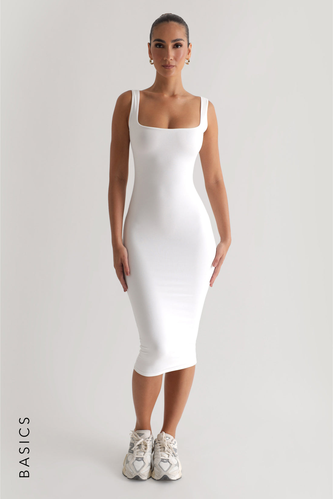 Low Back Midi Dress - White