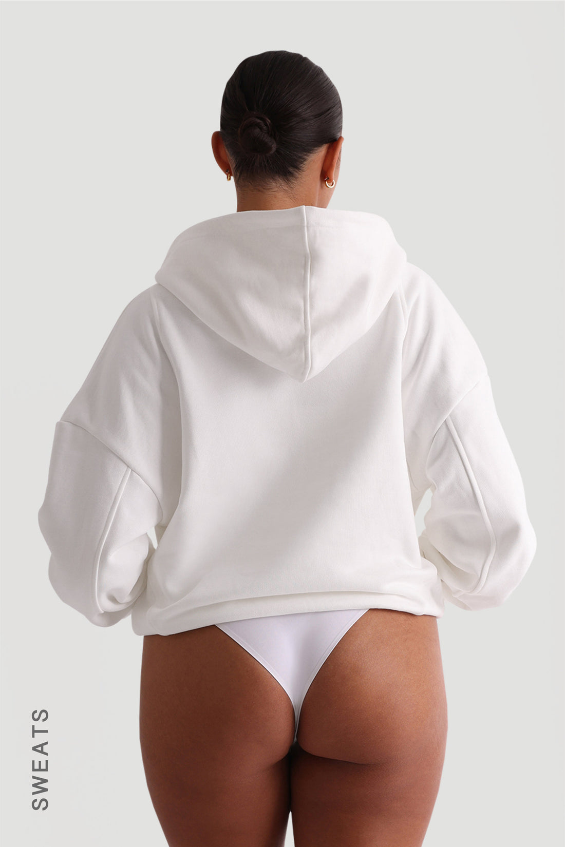 Boyfriend Zip-Up Hoodie - White