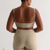 High Waisted Athleisure Shorts 6" - Beige