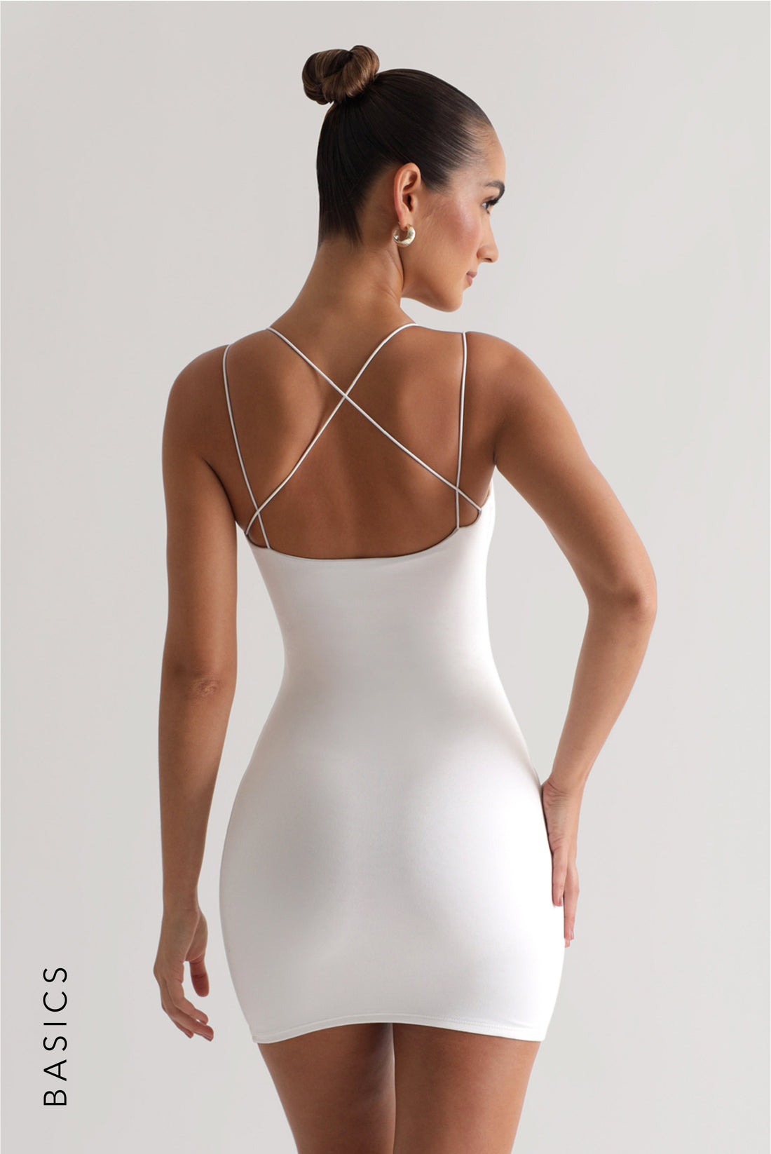 String Crossback Mini Dress -  White
