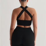 Core Two Piece Ribbed Short Set - Black