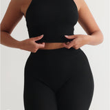 Core Two Piece Ribbed Short Set - Black