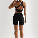 Core Two Piece Ribbed Short Set - Black