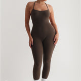 Katy Ribbed Jumpsuit - Brown
