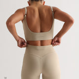 High Waisted Athleisure Shorts 6" - Beige
