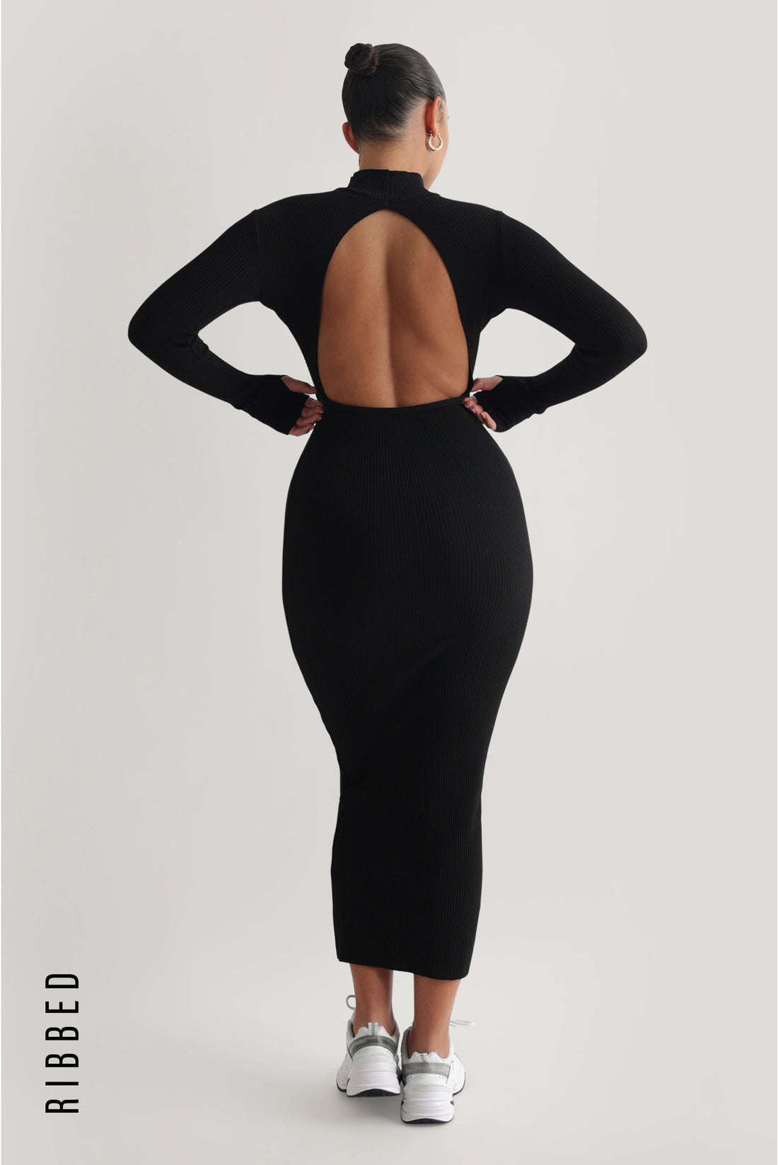 Kendall Ribbed Maxi Dress - Black
