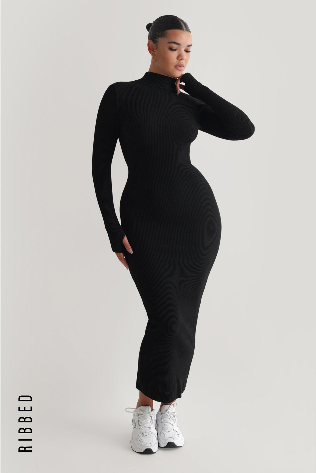 Kendall Ribbed Maxi Dress - Black