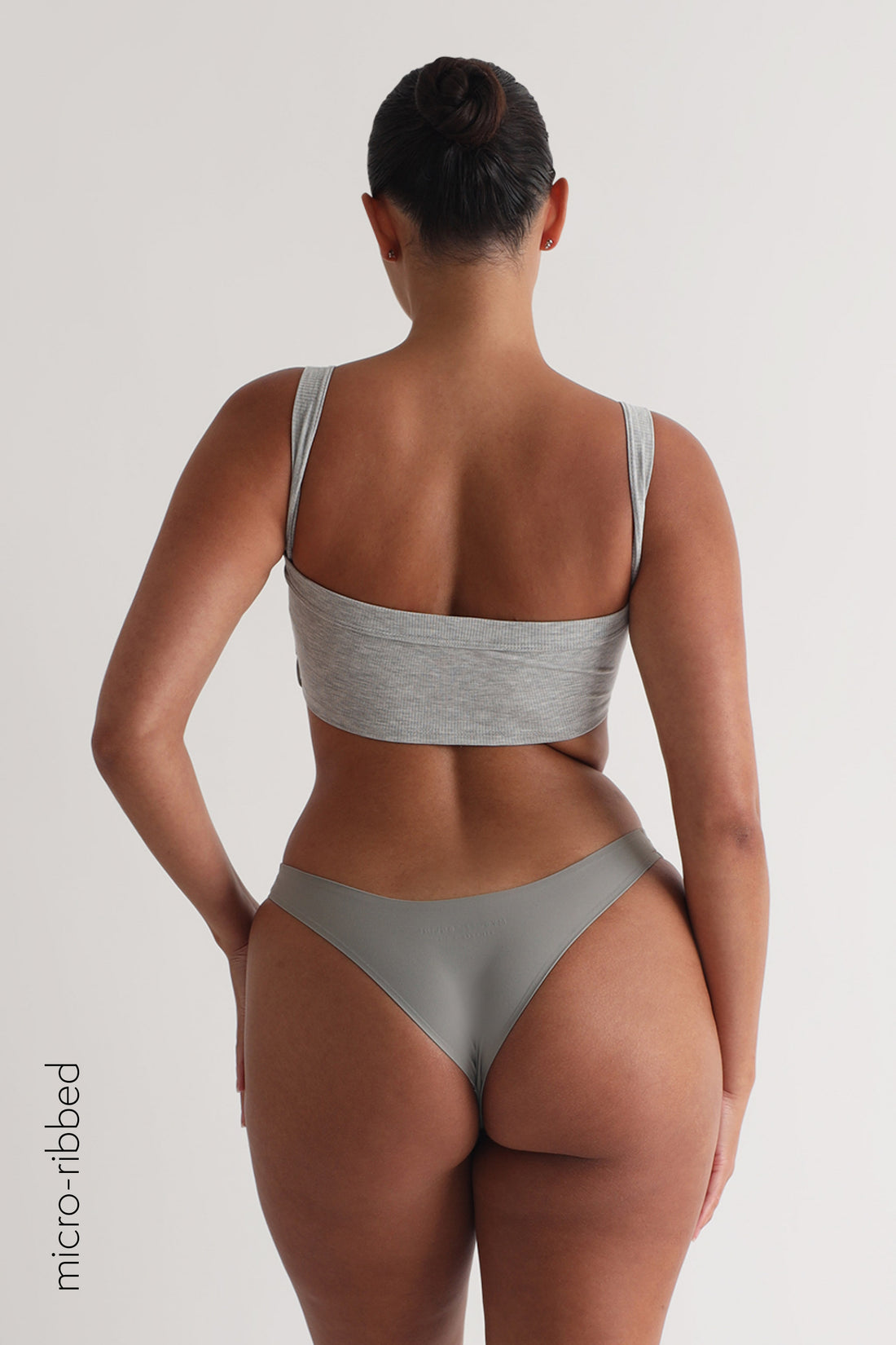 Staple Micro-Ribbed Bralette - Heather Gray