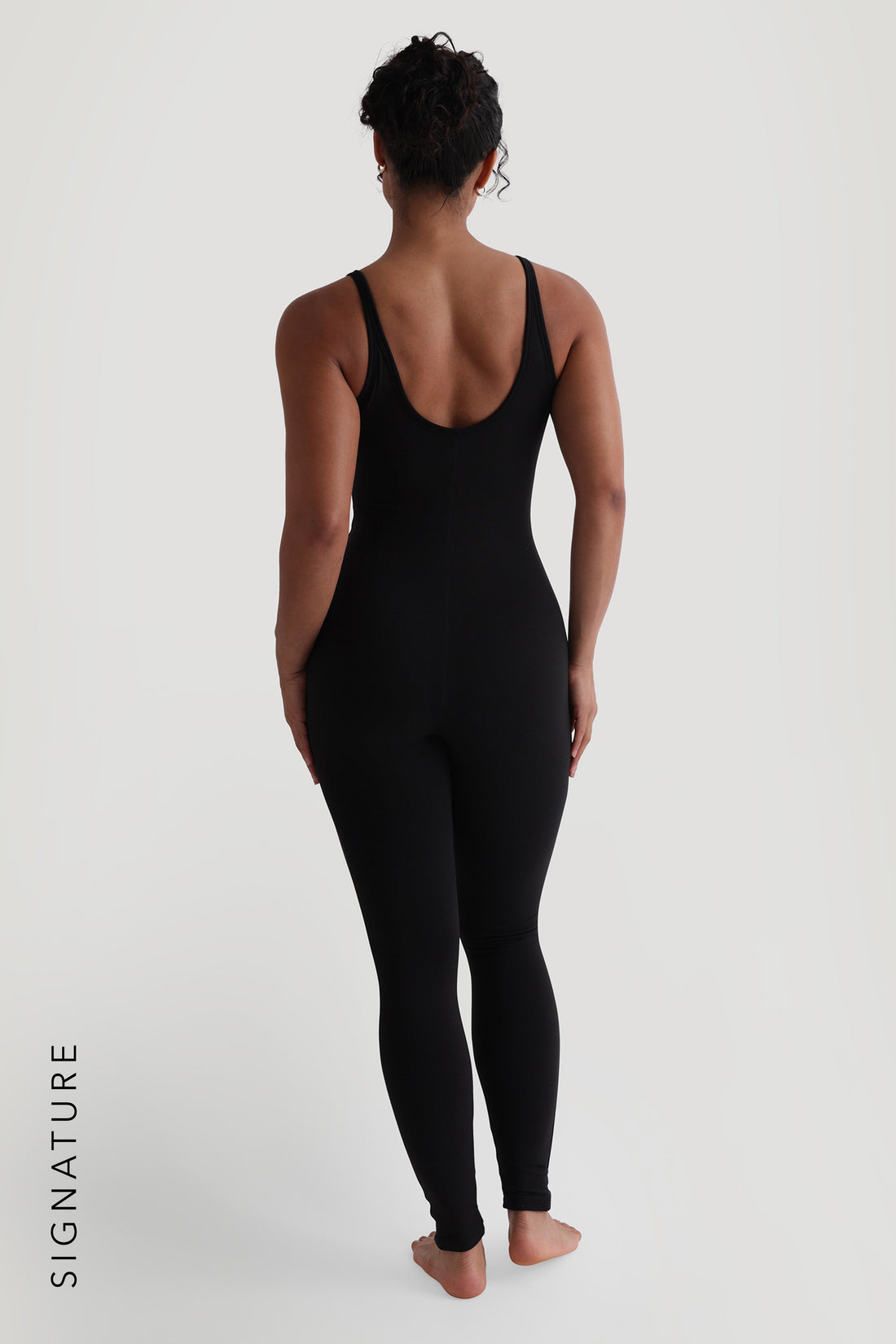 Banded Scoop Neck Jumpsuit - Black