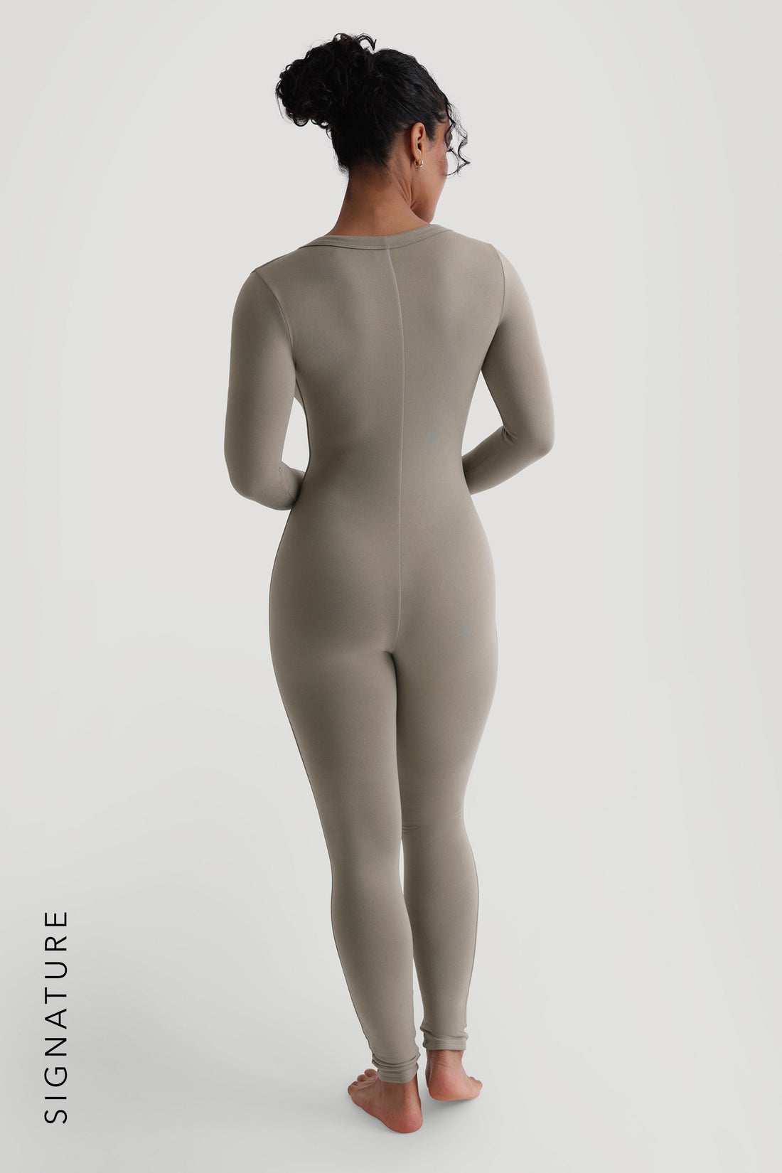 U-Shape Long Sleeve Jumpsuit - Quiet Sage