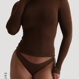 Refined Long Sleeve Turtleneck T-Shirt - Cocoa