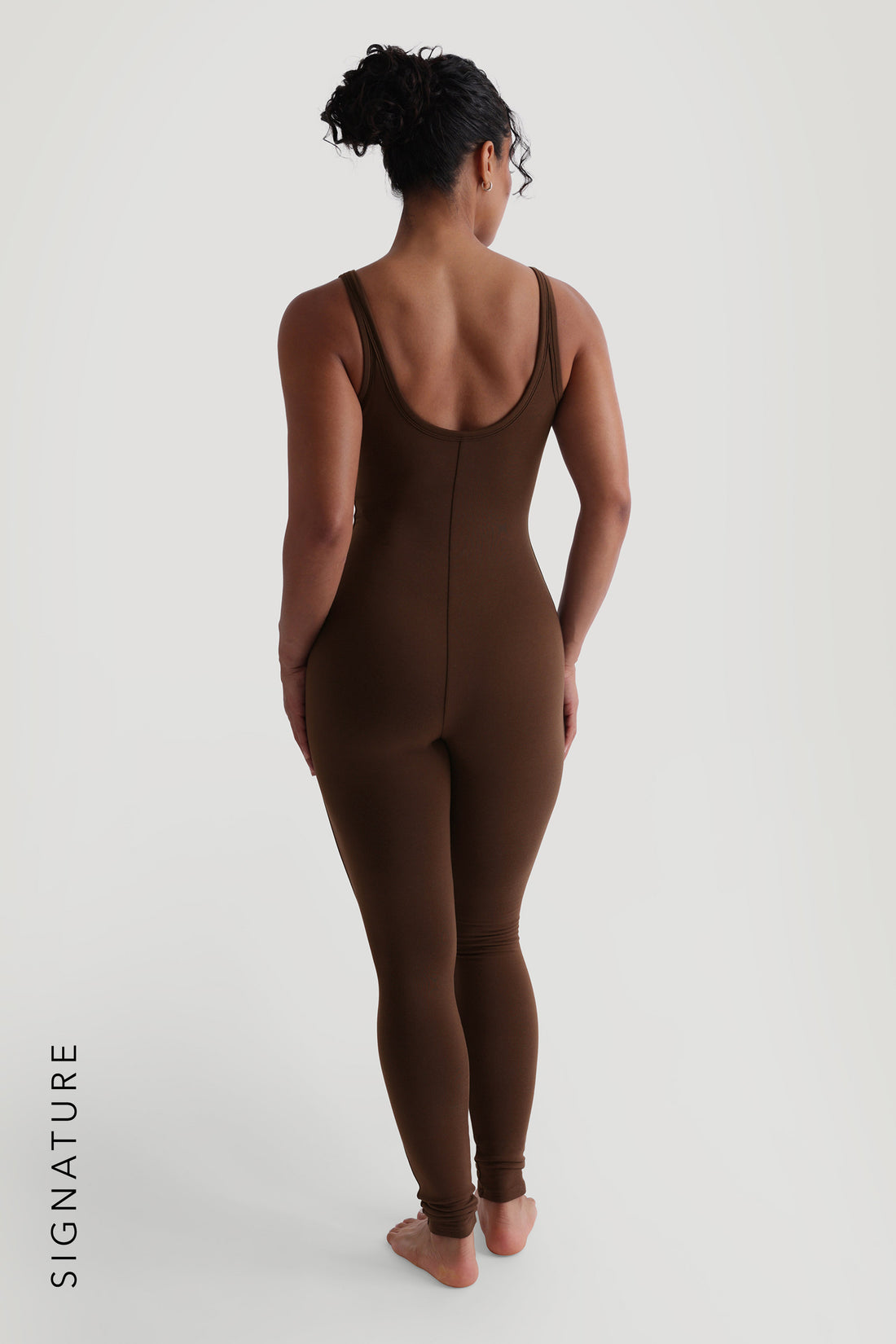 Banded Scoop Neck Jumpsuit - Cocoa