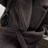 Sherpa Oversized Trench Coat - Charcoal
