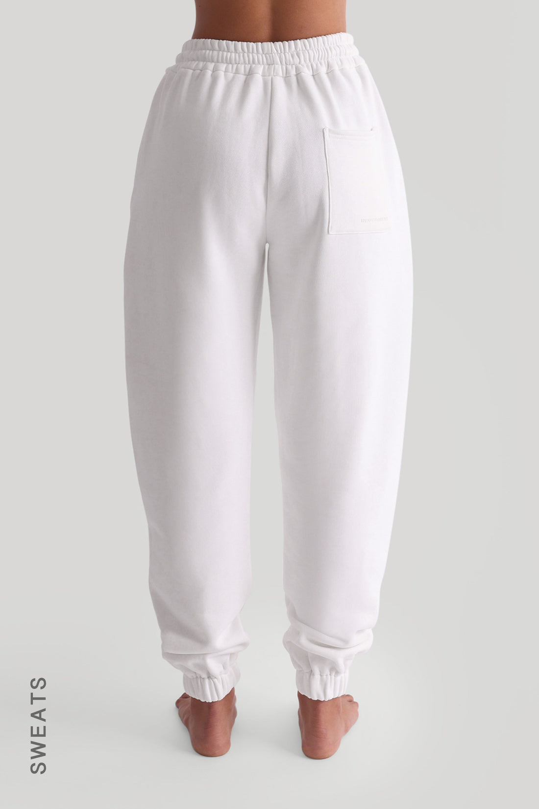 Baggy Fit Structured Sweatpants - White