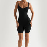 Back For More Ribbed Romper - Black