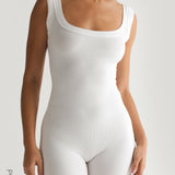 Fundamental Micro-Ribbed Romper - White