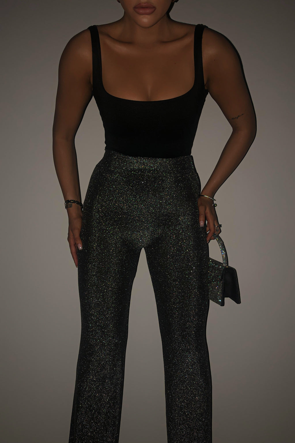 Buy Rachel Zoe women shimmer tuxedo stripe pants black metallic Online |  Brands For Less
