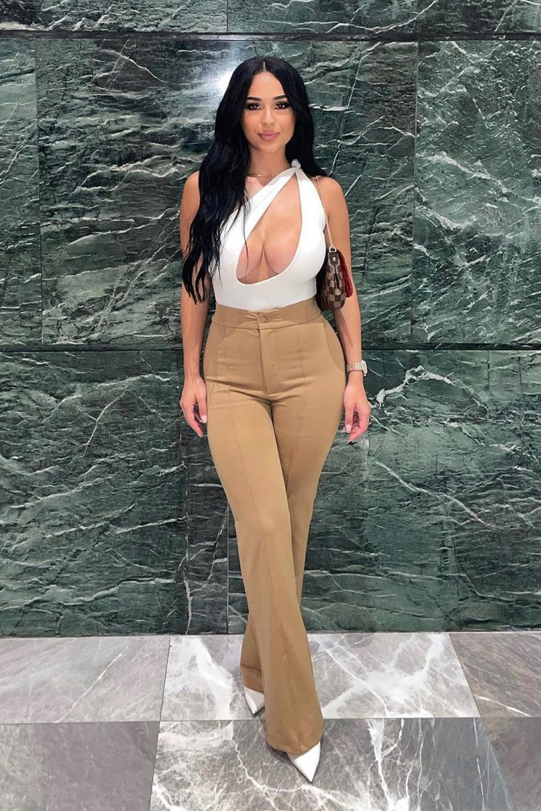 Vivi Wide Leg Trousers - Tan