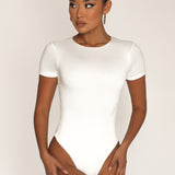 Mist Short Sleeve Bodysuit - White