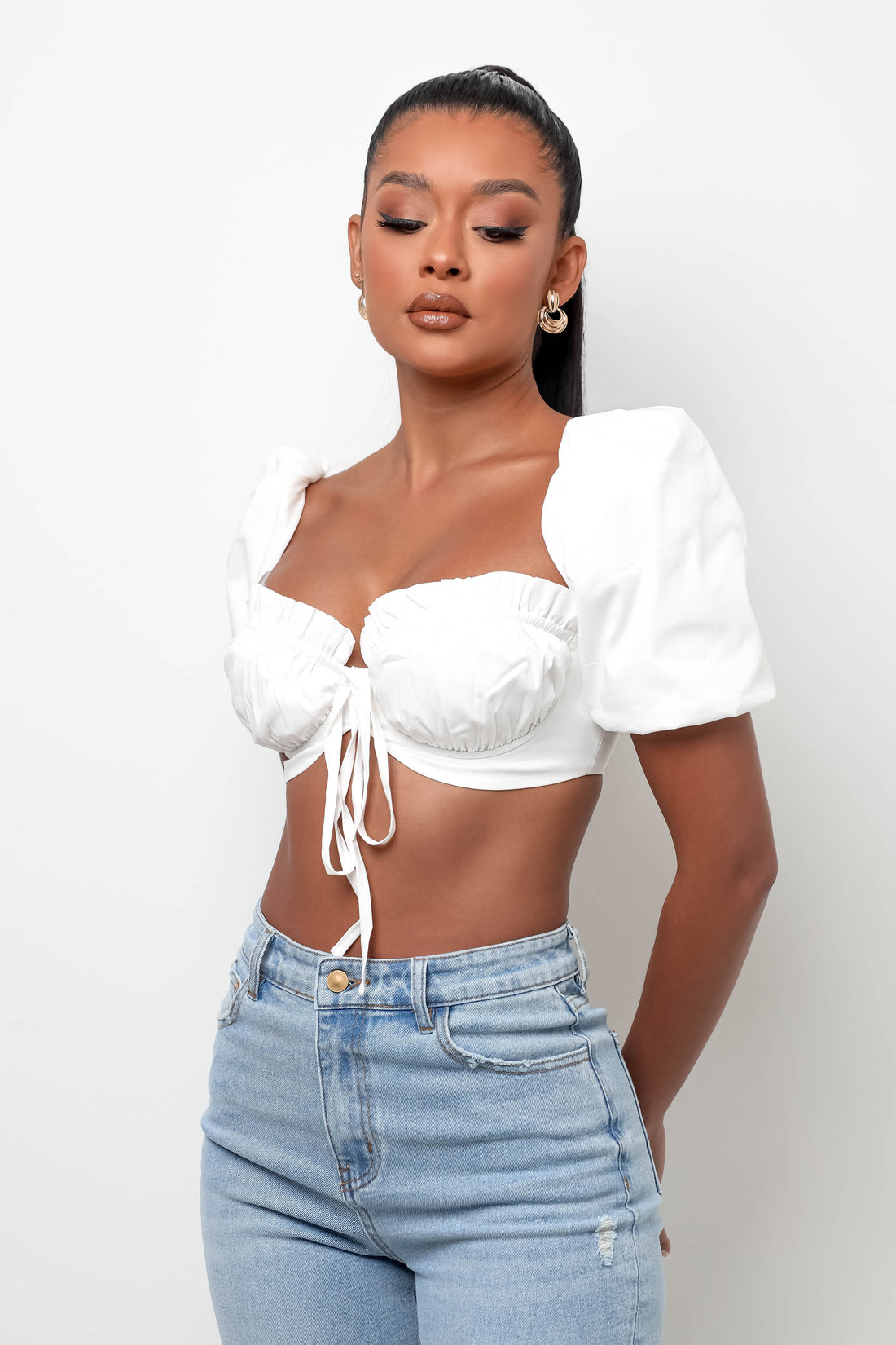 Close Together Top - White