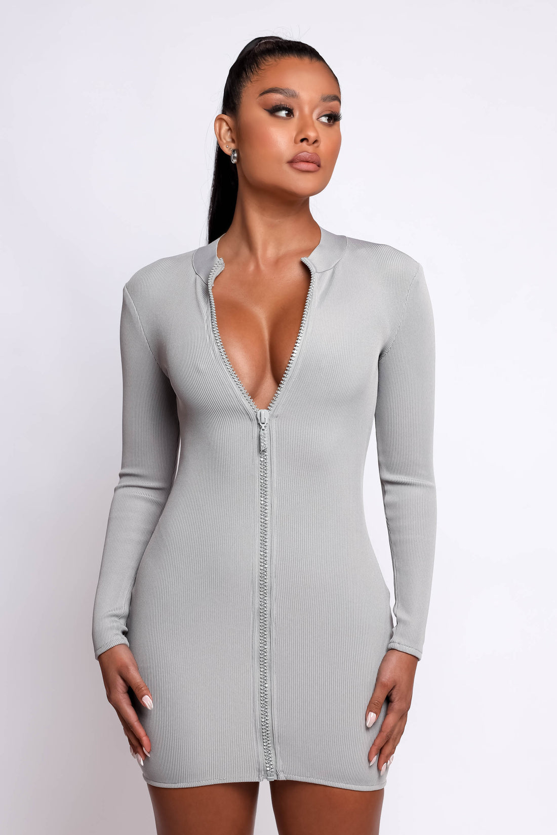 Molly Bandage Mini Dress - Gray