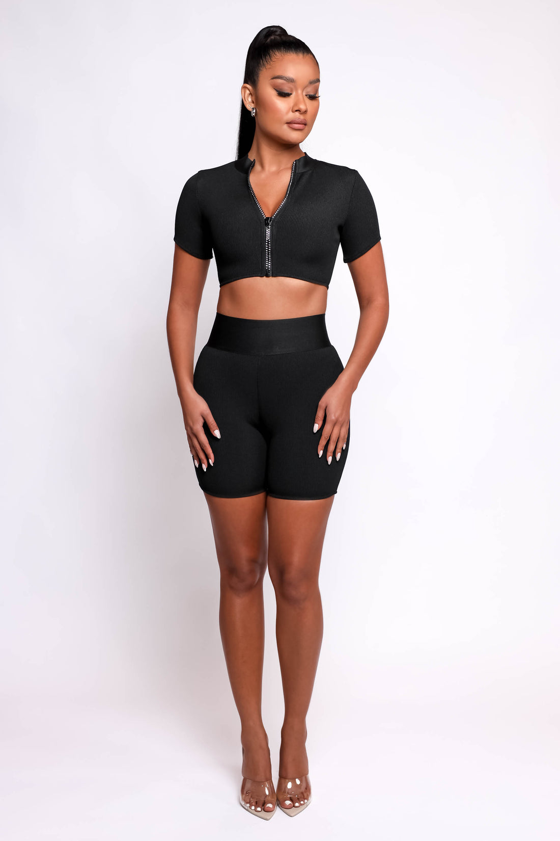 Kim Bandage Shorts - Black