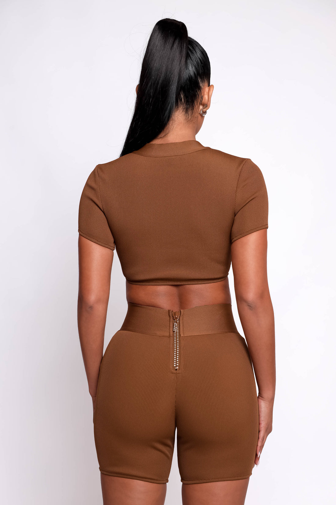 Kim Bandage Shorts - Brown
