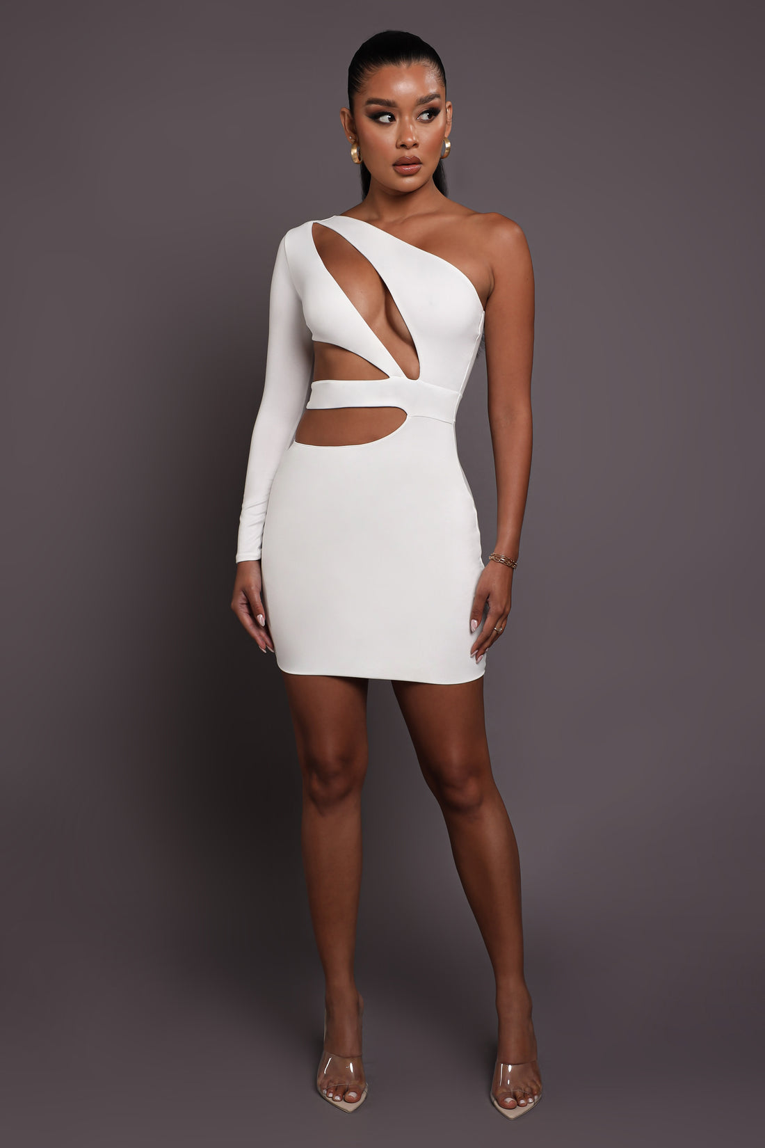 Jordyn Asymmetrical Mini Dress - White
