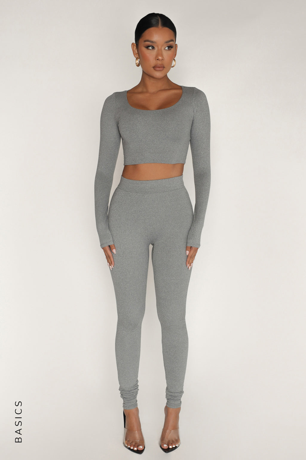 Just High Waisted Leggings - Stone Gray