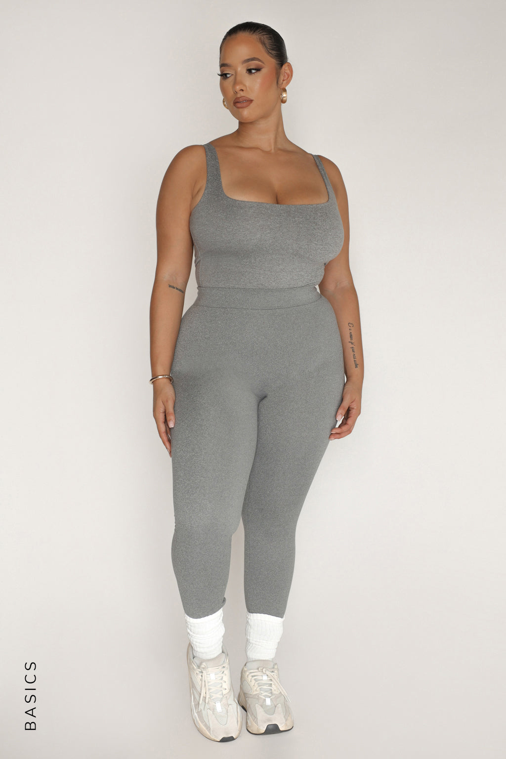 Just High Waisted Leggings - Stone Gray